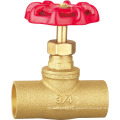 1/2"-3/4" Lead Free Red Handle Rough Straight Bronze Brass Soldering Stop Valve